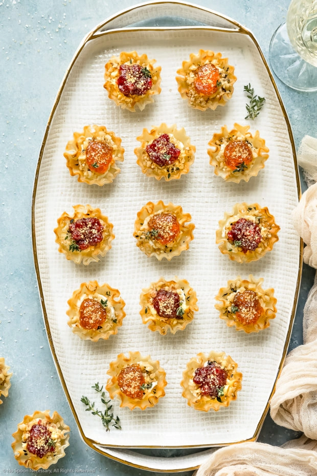 Phyllo Pastry Cups Appetizer with Goat Cheese - No Spoon Necessary