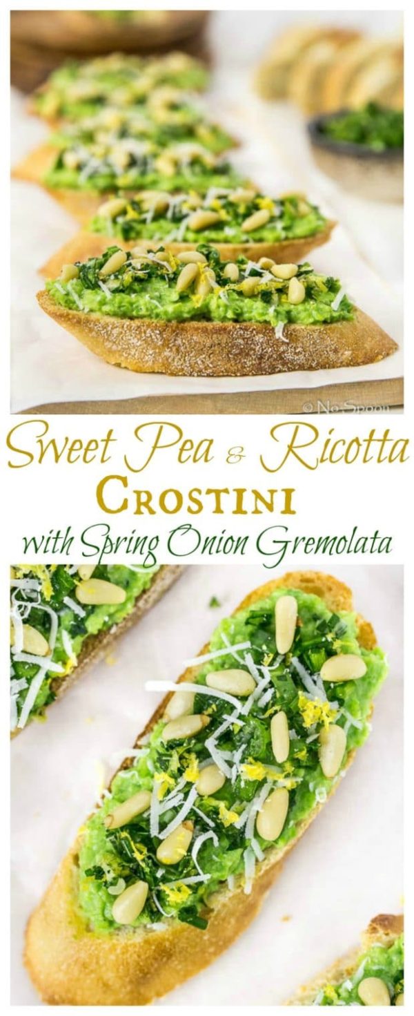 Spring Sweet Pea Crostini - No Spoon Necessary
