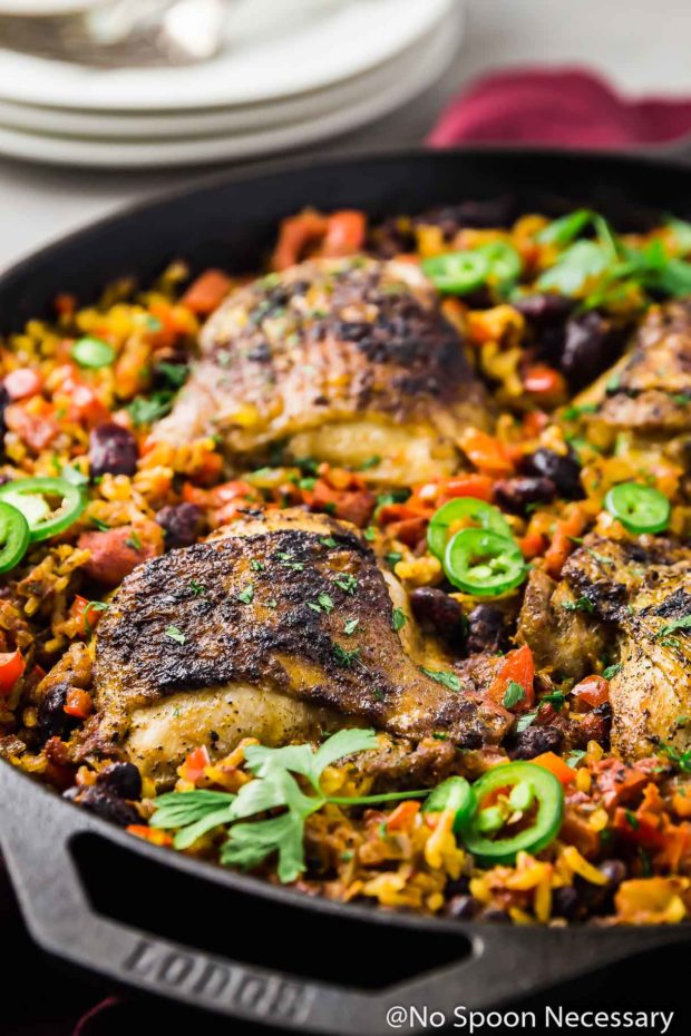 Skillet Cajun Chicken with Red Beans & Rice - No Spoon Necessary