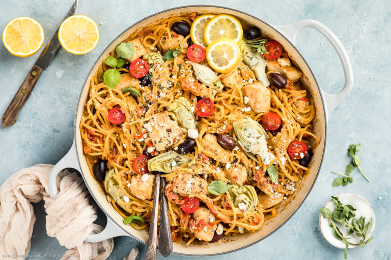 Mediterranean Pasta Recipe with Chicken image