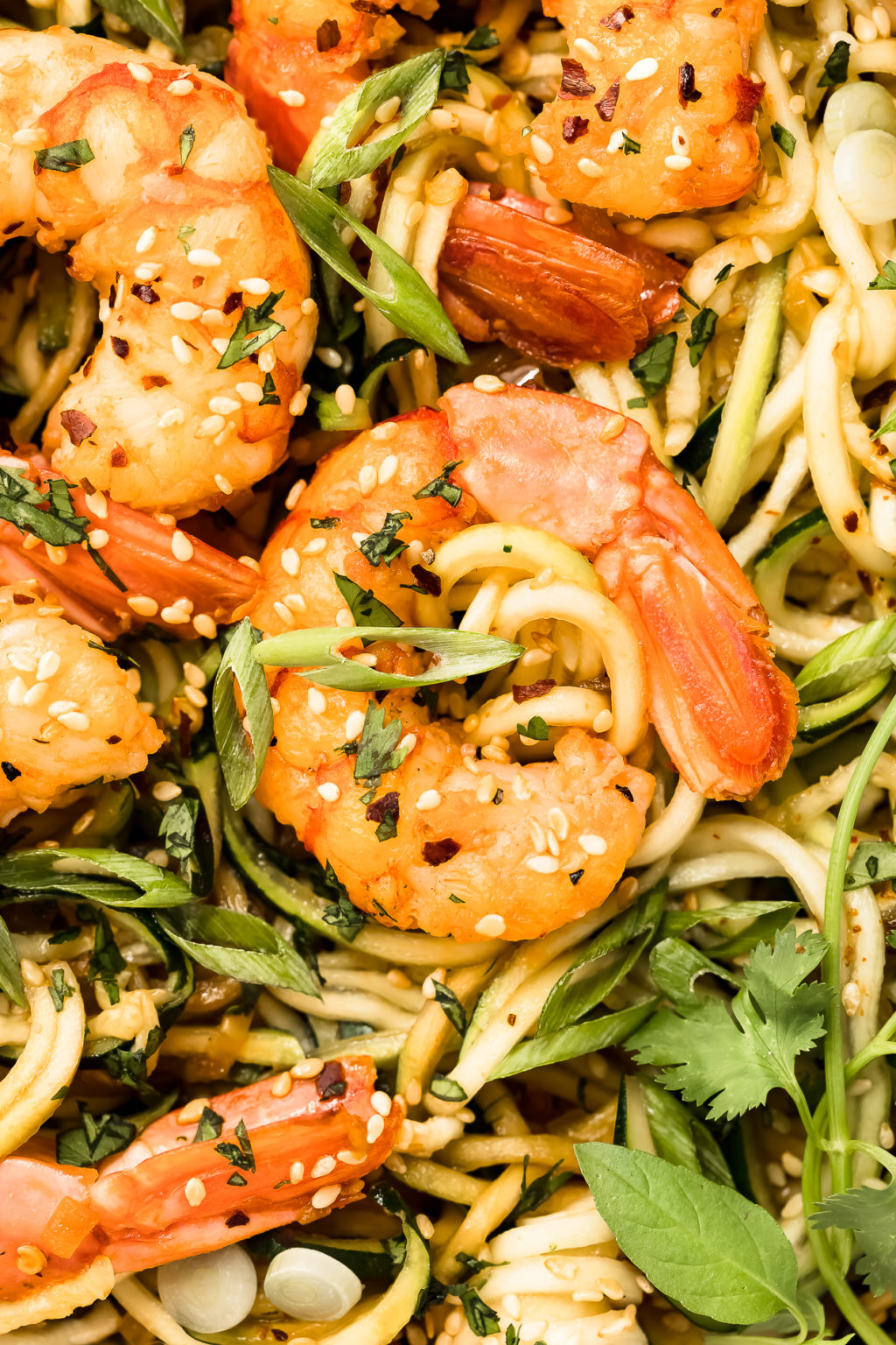 Garlicky Shrimp with Zucchini Pasta: One Pan Stir Fry Recipe - No Spoon ...