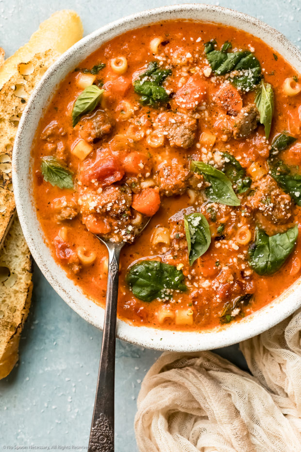 Italian Sausage Soup - No Spoon Necessary